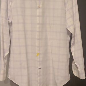 Banana Republic White/Lavender Men's Dress Shirt Size Large (16-16 1/2 neck)
